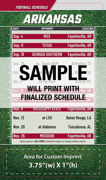 Razorback on sale football schedule
